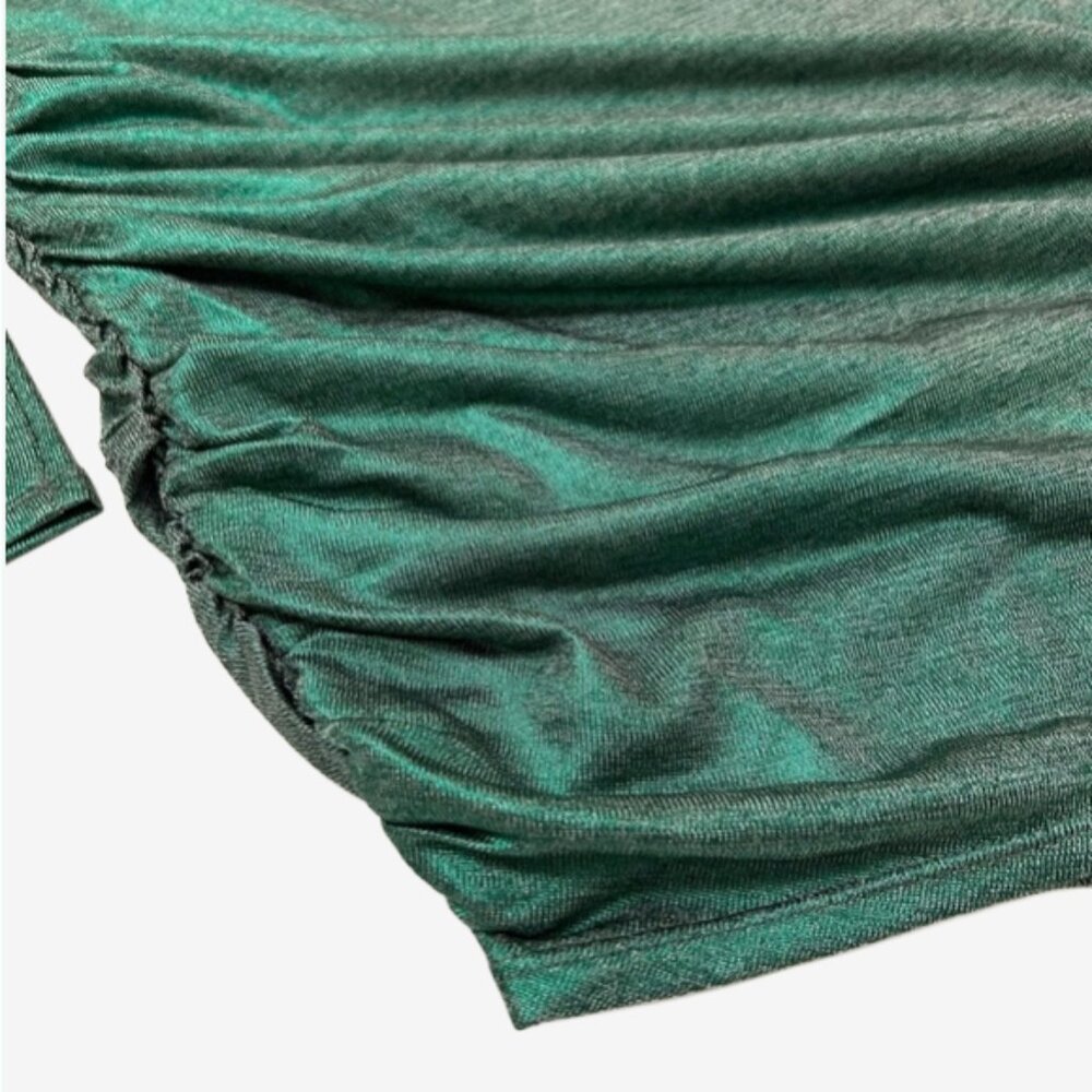 NWT Lovers + Friends Metallic Green Ruched Mini Dress M Revolve Party Sexy - Picture 13 of 15